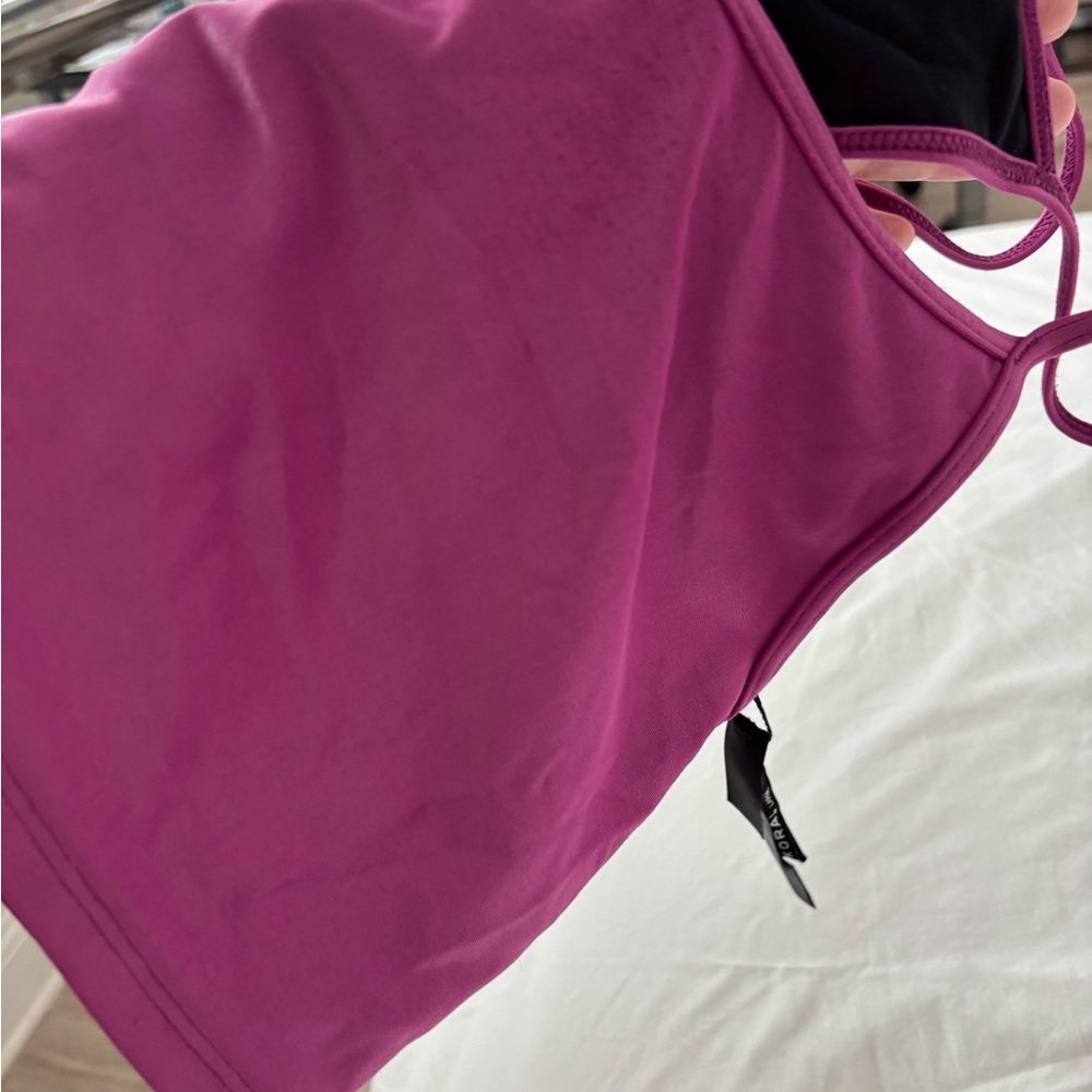 Koral Vibrant Pink and Black Activewear Top